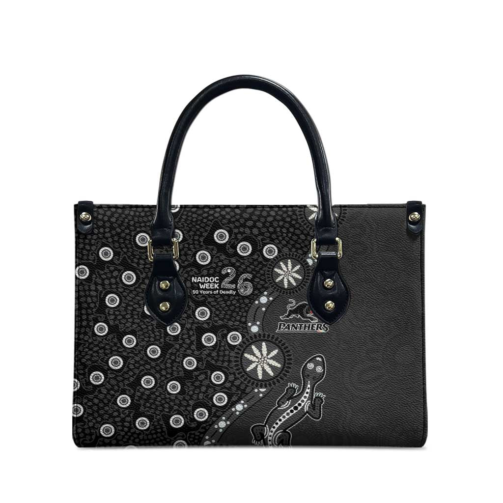 Penrith Panthers NAIDOC Week 2026 Leather Bag Aboriginal Lizard Dot Painting - 50 Years of Deadly