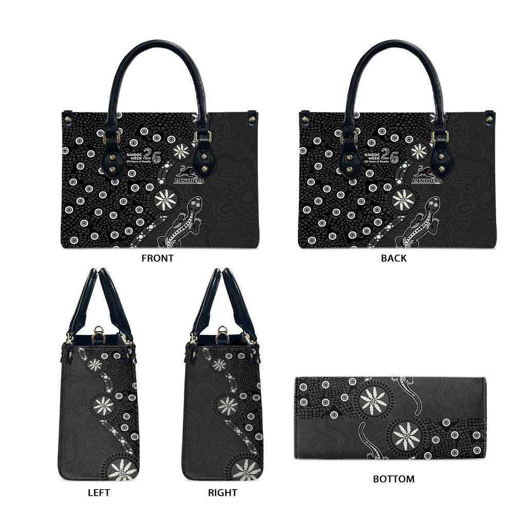 Penrith Panthers NAIDOC Week 2026 Leather Bag Aboriginal Lizard Dot Painting - 50 Years of Deadly