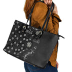 Penrith Panthers NAIDOC Week 2026 Leather Tote Bag Aboriginal Lizard Dot Painting - 50 Years of Deadly