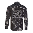 Penrith Panthers NAIDOC Week 2026 Long Sleeve Button Shirt Aboriginal Lizard Dot Painting - 50 Years of Deadly