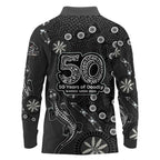 Penrith Panthers NAIDOC Week 2026 Long Sleeve Polo Shirt Aboriginal Lizard Dot Painting - 50 Years of Deadly