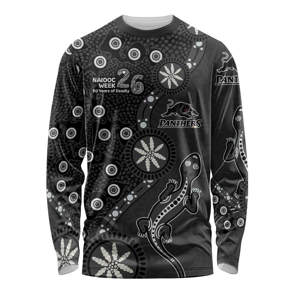 Penrith Panthers NAIDOC Week 2026 Long Sleeve Shirt Aboriginal Lizard Dot Painting - 50 Years of Deadly