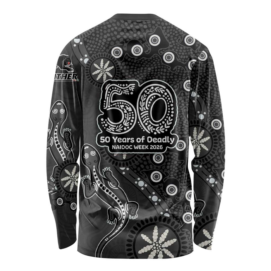 Penrith Panthers NAIDOC Week 2026 Long Sleeve Shirt Aboriginal Lizard Dot Painting - 50 Years of Deadly