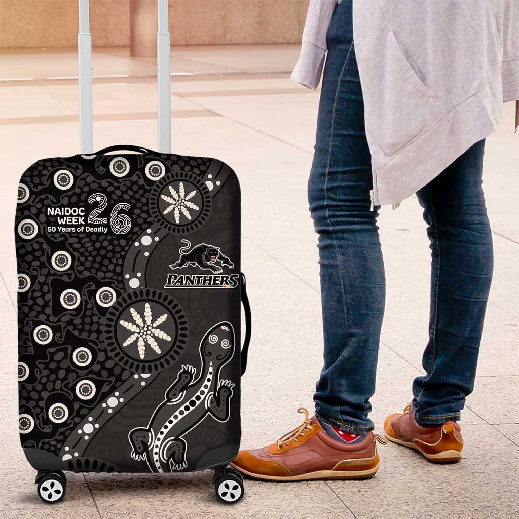 Penrith Panthers NAIDOC Week 2026 Luggage Cover Aboriginal Lizard Dot Painting - 50 Years of Deadly