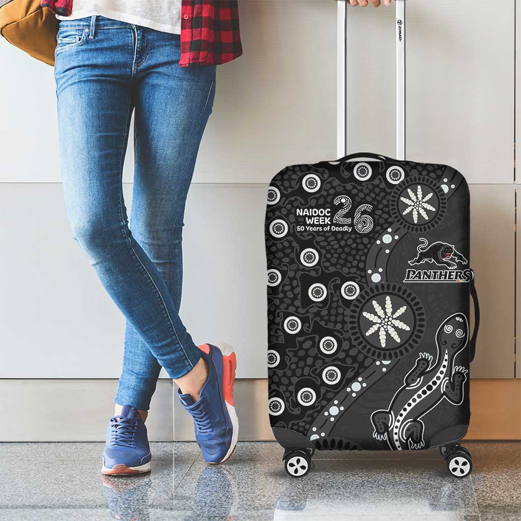 Penrith Panthers NAIDOC Week 2026 Luggage Cover Aboriginal Lizard Dot Painting - 50 Years of Deadly