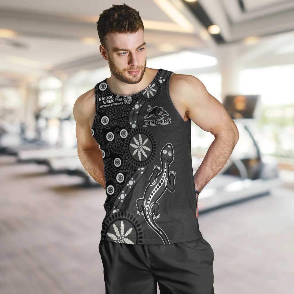 Penrith Panthers NAIDOC Week 2026 Men Tank Top Aboriginal Lizard Dot Painting - 50 Years of Deadly