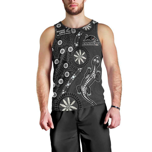 Penrith Panthers NAIDOC Week 2026 Men Tank Top Aboriginal Lizard Dot Painting - 50 Years of Deadly