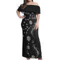 Penrith Panthers NAIDOC Week 2026 Off Shoulder Maxi Dress Aboriginal Lizard Dot Painting - 50 Years of Deadly