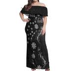 Penrith Panthers NAIDOC Week 2026 Off Shoulder Maxi Dress Aboriginal Lizard Dot Painting - 50 Years of Deadly