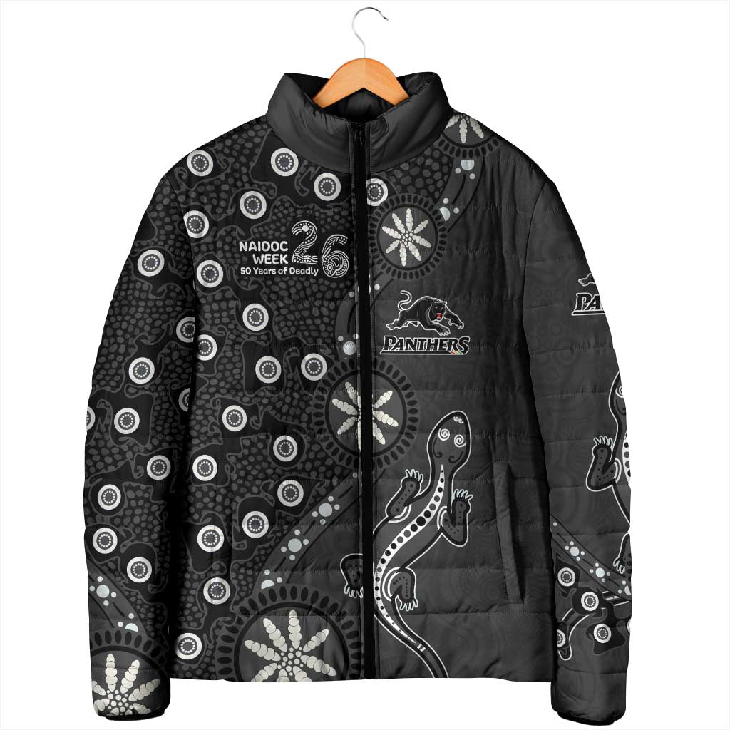 Penrith Panthers NAIDOC Week 2026 Padded Jacket Aboriginal Lizard Dot Painting - 50 Years of Deadly