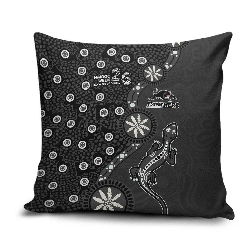 Penrith Panthers NAIDOC Week 2026 Pillow Cover Aboriginal Lizard Dot Painting - 50 Years of Deadly