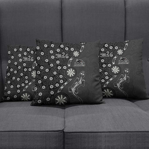Penrith Panthers NAIDOC Week 2026 Pillow Cover Aboriginal Lizard Dot Painting - 50 Years of Deadly