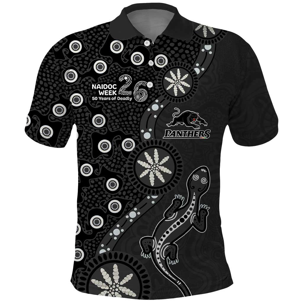 Penrith Panthers NAIDOC Week 2026 Polo Shirt Aboriginal Lizard Dot Painting - 50 Years of Deadly