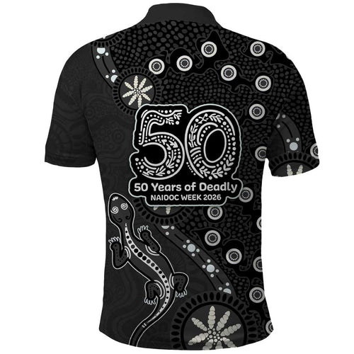 Penrith Panthers NAIDOC Week 2026 Polo Shirt Aboriginal Lizard Dot Painting - 50 Years of Deadly