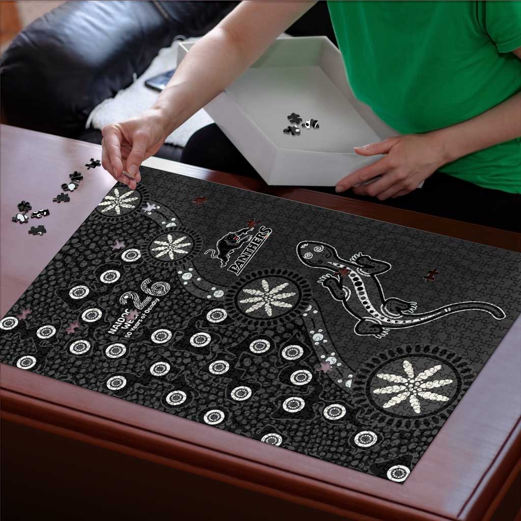 Penrith Panthers NAIDOC Week 2026 Puzzle Aboriginal Lizard Dot Painting - 50 Years of Deadly