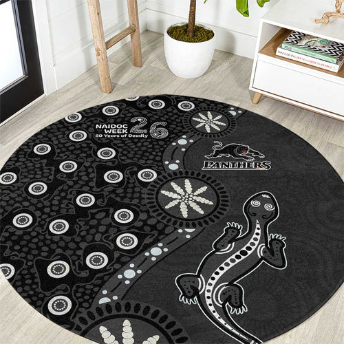 Penrith Panthers NAIDOC Week 2026 Round Carpet Aboriginal Lizard Dot Painting - 50 Years of Deadly