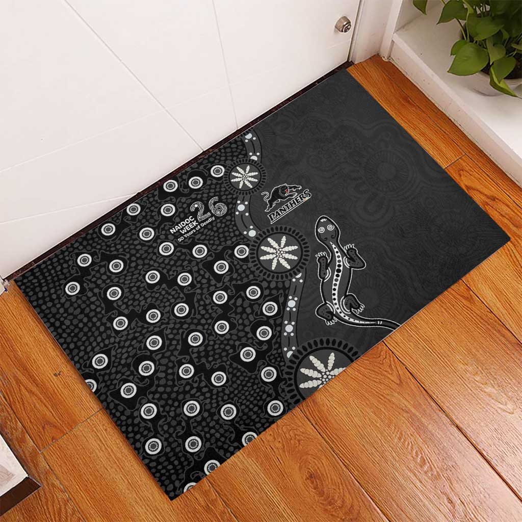 Penrith Panthers NAIDOC Week 2026 Rubber Doormat Aboriginal Lizard Dot Painting - 50 Years of Deadly