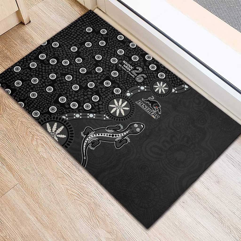 Penrith Panthers NAIDOC Week 2026 Rubber Doormat Aboriginal Lizard Dot Painting - 50 Years of Deadly