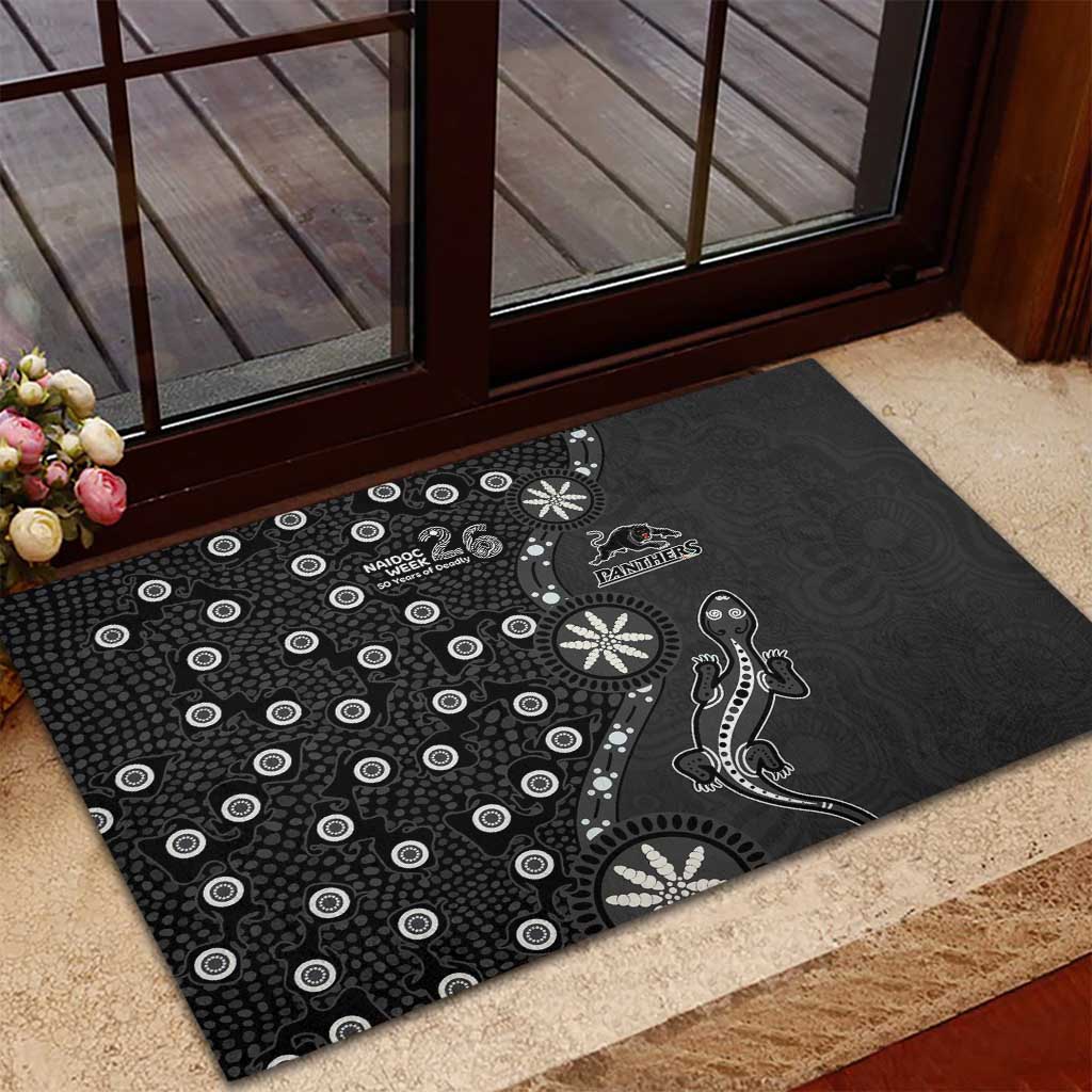 Penrith Panthers NAIDOC Week 2026 Rubber Doormat Aboriginal Lizard Dot Painting - 50 Years of Deadly