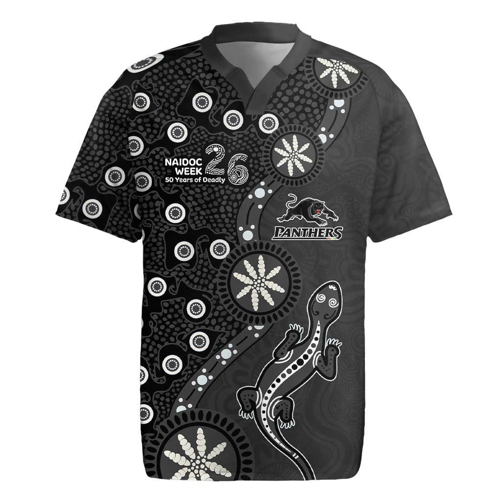Penrith Panthers NAIDOC Week 2026 Rugby Jersey Aboriginal Lizard Dot Painting - 50 Years of Deadly