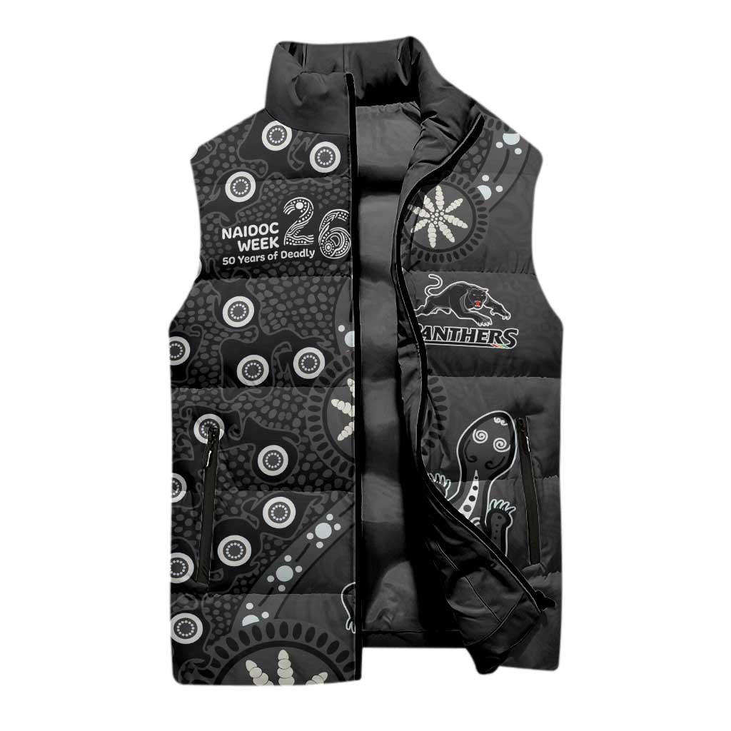 Penrith Panthers NAIDOC Week 2026 Sleeveless Puffer Jacket Aboriginal Lizard Dot Painting - 50 Years of Deadly