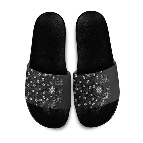 Penrith Panthers NAIDOC Week 2026 Slide Sandals Aboriginal Lizard Dot Painting - 50 Years of Deadly
