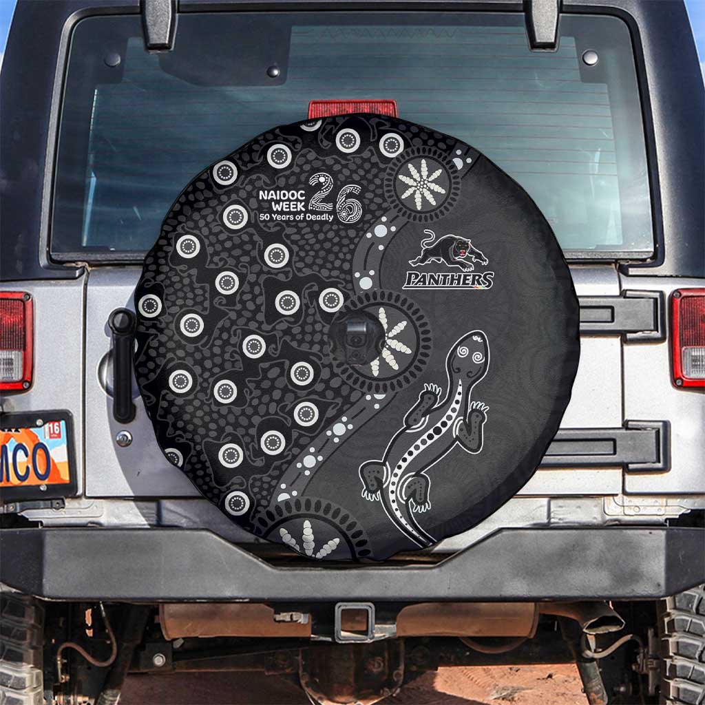 Penrith Panthers NAIDOC Week 2026 Spare Tire Cover Aboriginal Lizard Dot Painting - 50 Years of Deadly