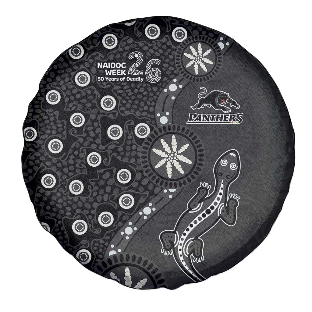 Penrith Panthers NAIDOC Week 2026 Spare Tire Cover Aboriginal Lizard Dot Painting - 50 Years of Deadly