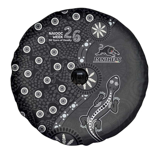 Penrith Panthers NAIDOC Week 2026 Spare Tire Cover Aboriginal Lizard Dot Painting - 50 Years of Deadly