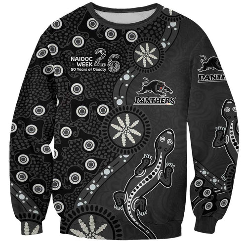Penrith Panthers NAIDOC Week 2026 Sweatshirt Aboriginal Lizard Dot Painting - 50 Years of Deadly