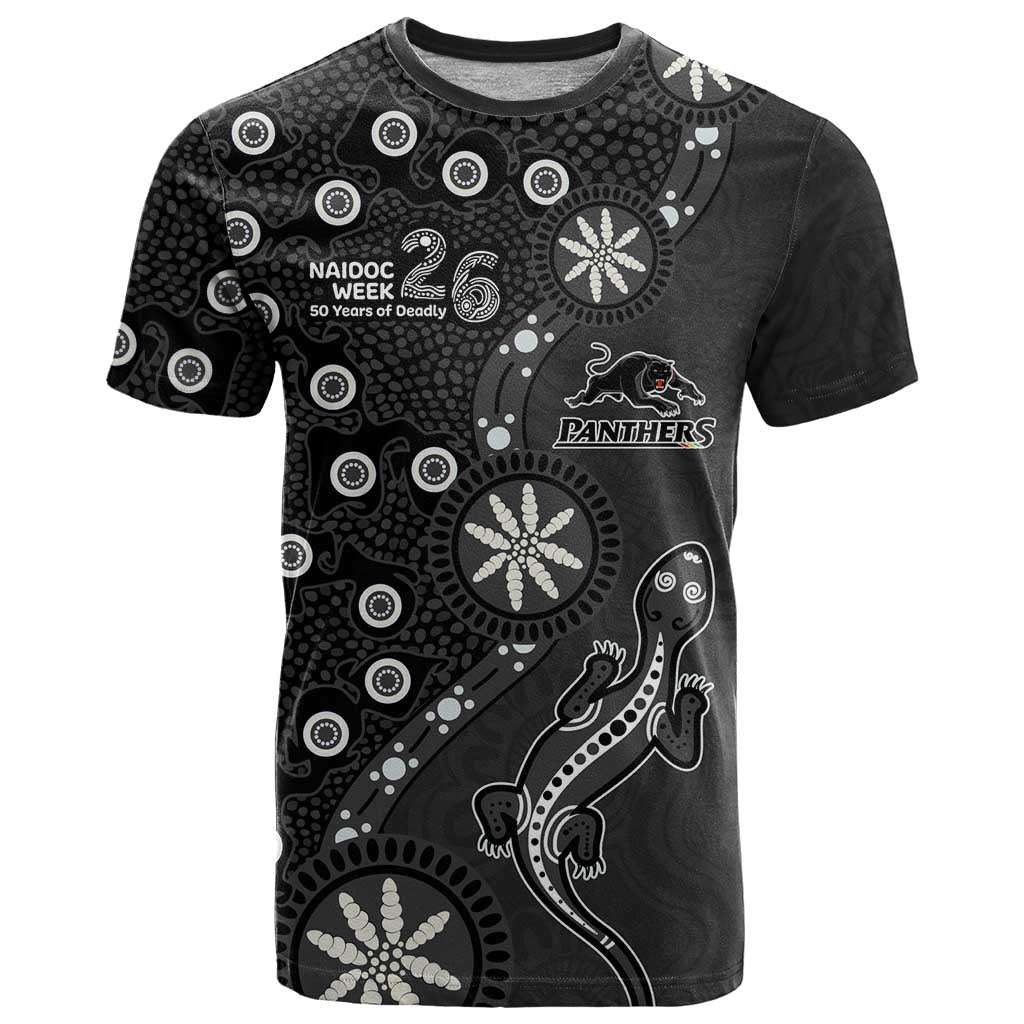 Penrith Panthers NAIDOC Week 2026 T Shirt Aboriginal Lizard Dot Painting - 50 Years of Deadly