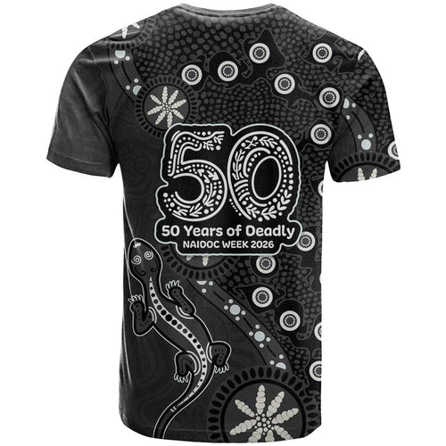 Penrith Panthers NAIDOC Week 2026 T Shirt Aboriginal Lizard Dot Painting - 50 Years of Deadly