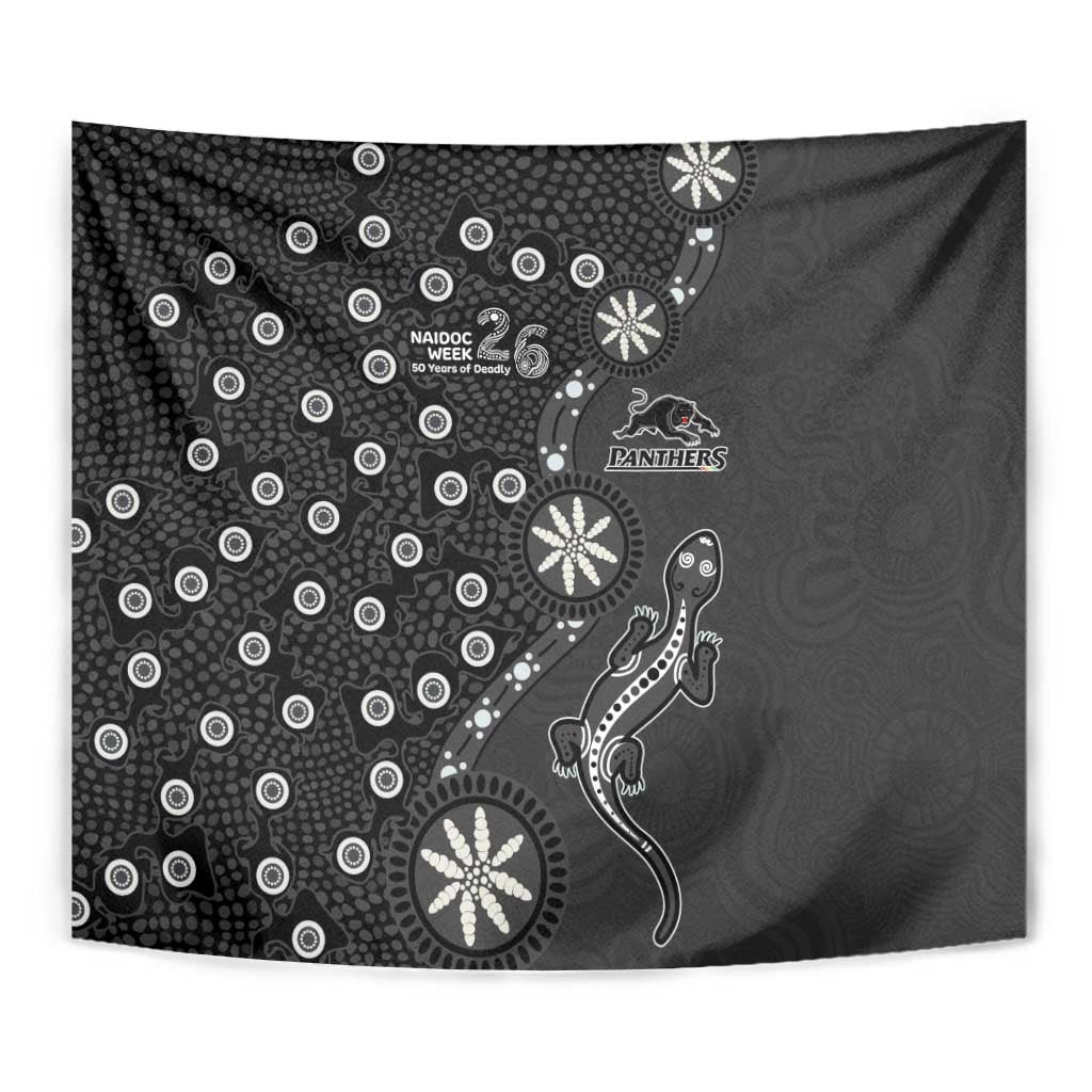 Penrith Panthers NAIDOC Week 2026 Tapestry Aboriginal Lizard Dot Painting - 50 Years of Deadly