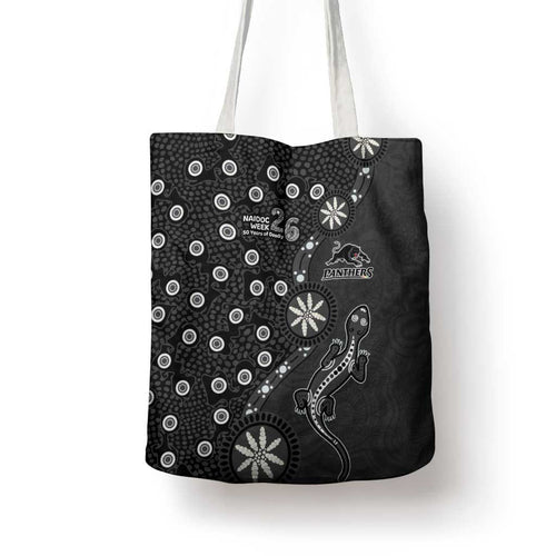 Penrith Panthers NAIDOC Week 2026 Tote Bag Aboriginal Lizard Dot Painting - 50 Years of Deadly