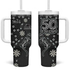 Penrith Panthers NAIDOC Week 2026 Tumbler With Handle Aboriginal Lizard Dot Painting - 50 Years of Deadly