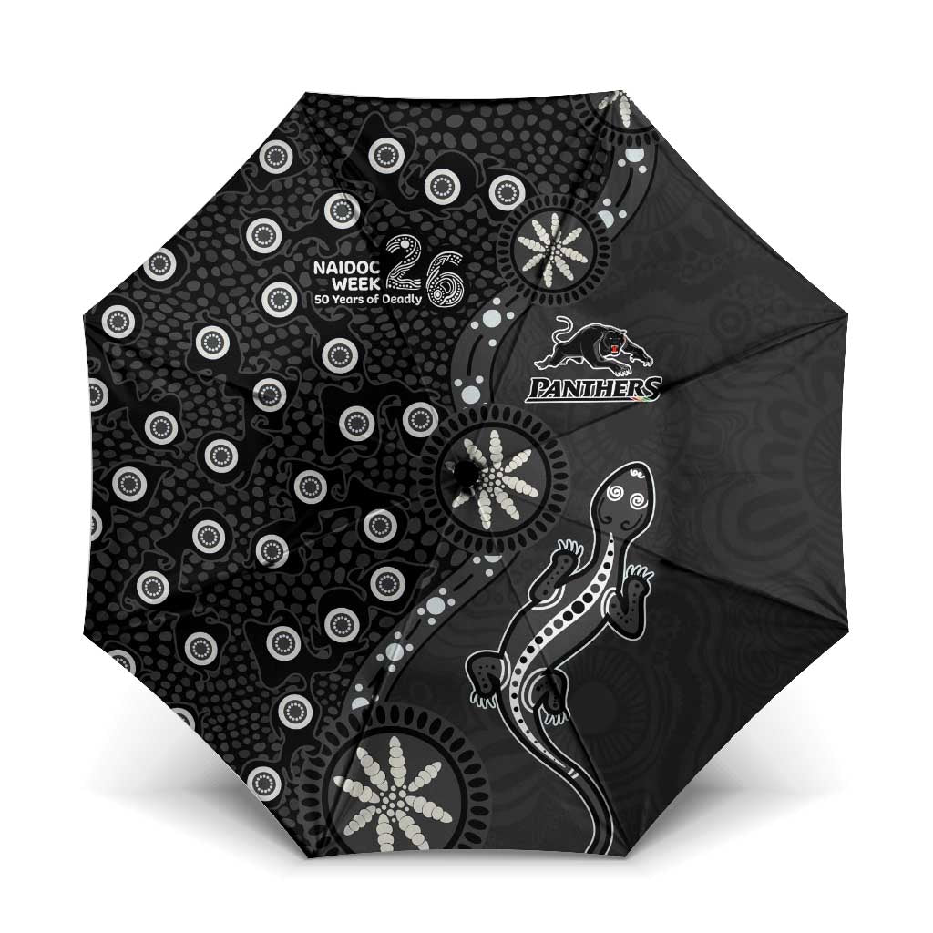 Penrith Panthers NAIDOC Week 2026 Umbrella Aboriginal Lizard Dot Painting - 50 Years of Deadly