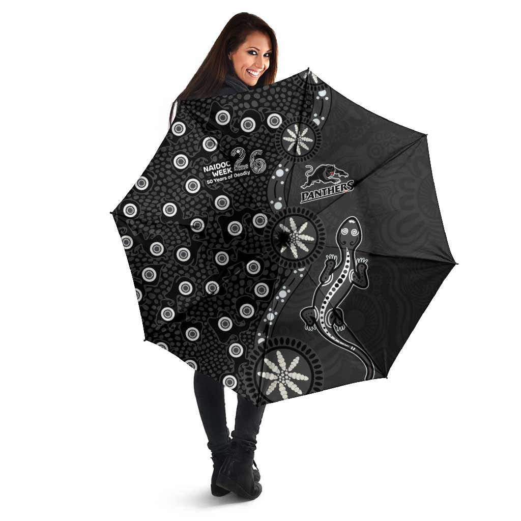 Penrith Panthers NAIDOC Week 2026 Umbrella Aboriginal Lizard Dot Painting - 50 Years of Deadly
