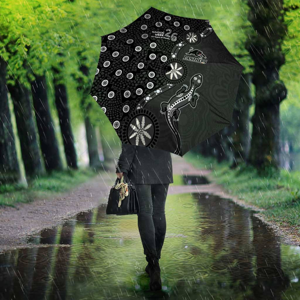 Penrith Panthers NAIDOC Week 2026 Umbrella Aboriginal Lizard Dot Painting - 50 Years of Deadly