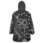 Penrith Panthers NAIDOC Week 2026 Wearable Blanket Hoodie Aboriginal Lizard Dot Painting - 50 Years of Deadly
