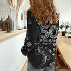Penrith Panthers NAIDOC Week 2026 Women Casual Shirt Aboriginal Lizard Dot Painting - 50 Years of Deadly