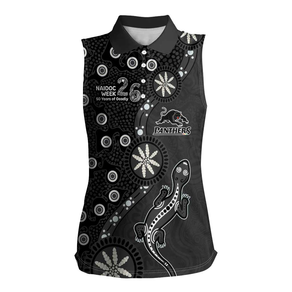 Penrith Panthers NAIDOC Week 2026 Women Sleeveless Polo Shirt Aboriginal Lizard Dot Painting - 50 Years of Deadly