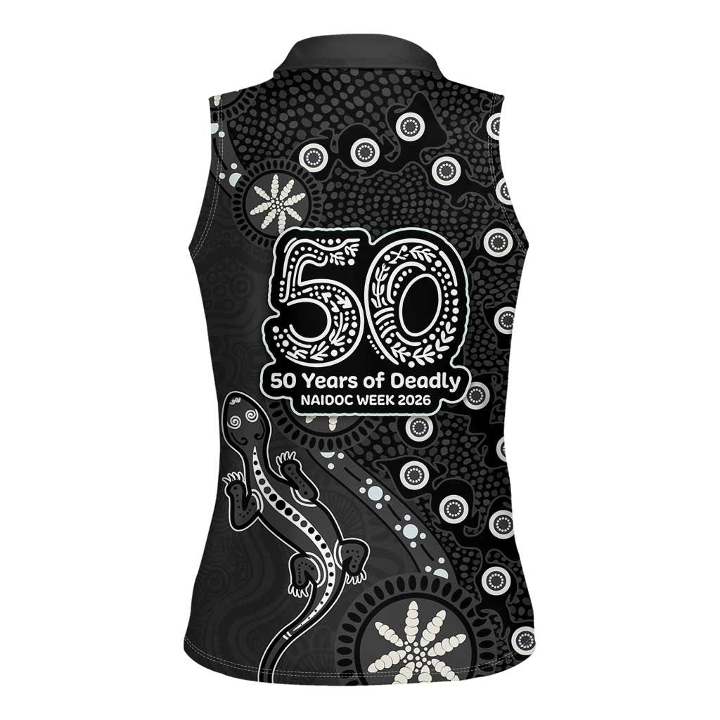 Penrith Panthers NAIDOC Week 2026 Women Sleeveless Polo Shirt Aboriginal Lizard Dot Painting - 50 Years of Deadly