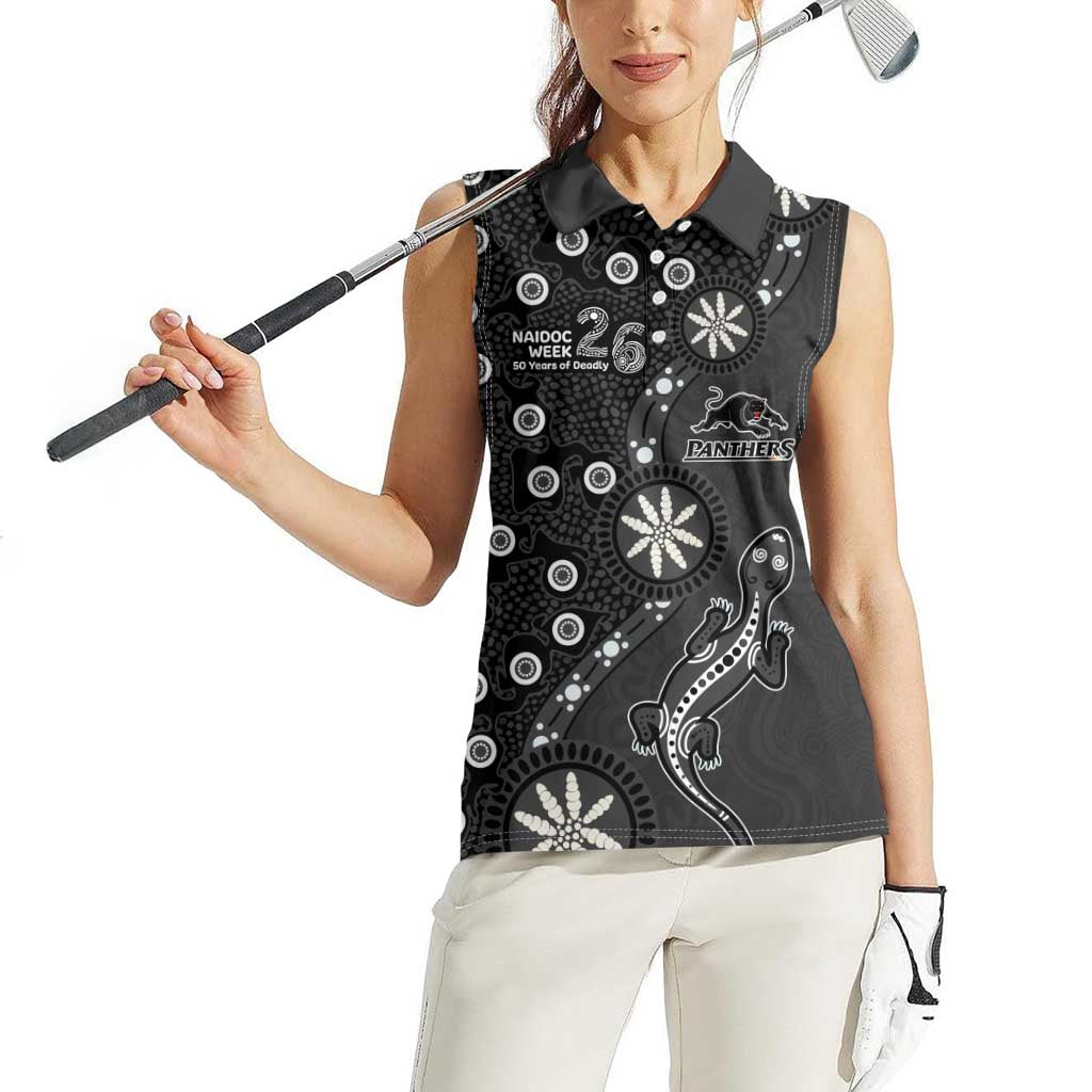 Penrith Panthers NAIDOC Week 2026 Women Sleeveless Polo Shirt Aboriginal Lizard Dot Painting - 50 Years of Deadly