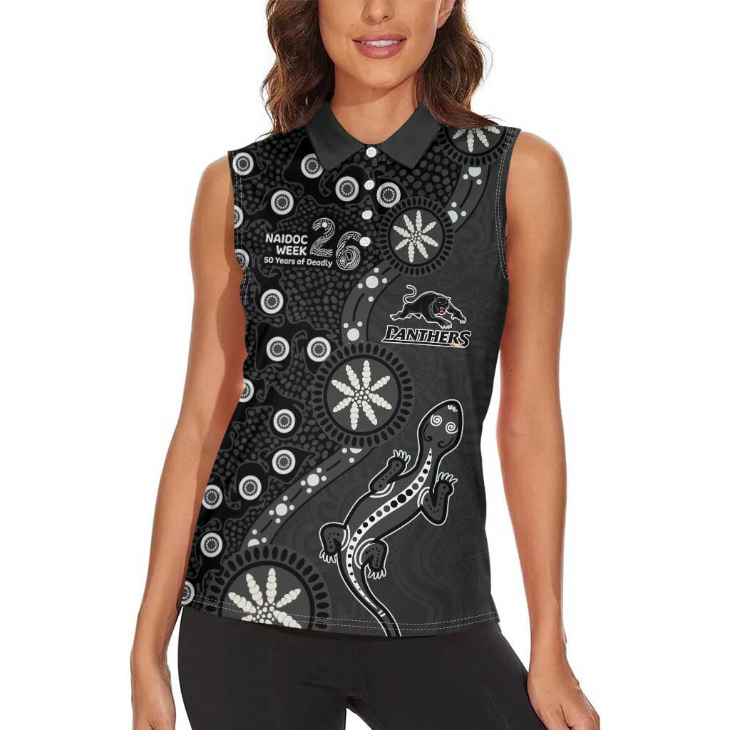 Penrith Panthers NAIDOC Week 2026 Women Sleeveless Polo Shirt Aboriginal Lizard Dot Painting - 50 Years of Deadly