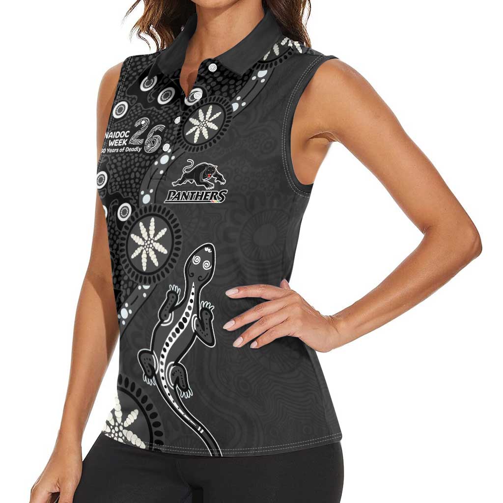 Penrith Panthers NAIDOC Week 2026 Women Sleeveless Polo Shirt Aboriginal Lizard Dot Painting - 50 Years of Deadly