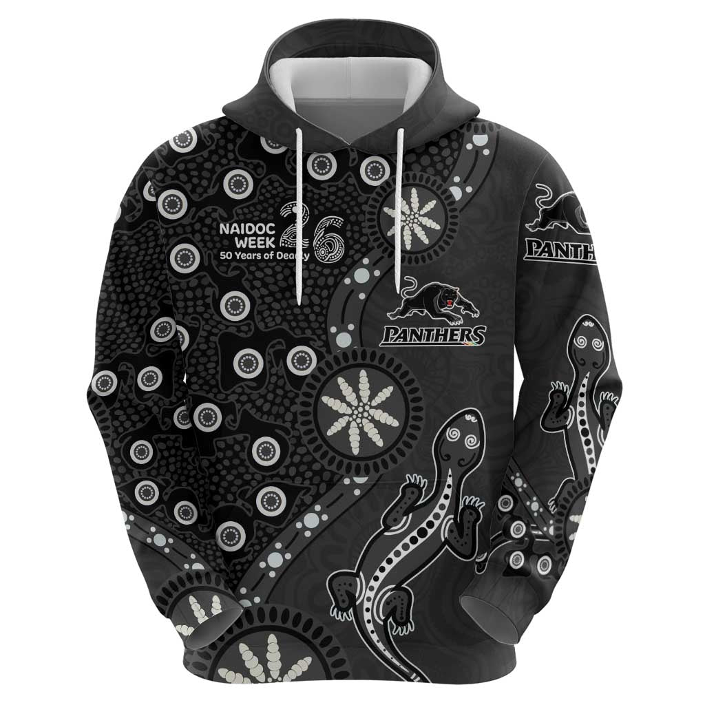 Penrith Panthers NAIDOC Week 2026 Zip Hoodie Aboriginal Lizard Dot Painting - 50 Years of Deadly