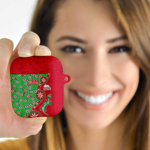 South Sydney Rabbitohs NAIDOC Week 2026 AirPods Case Aboriginal Lizard Dot Painting - 50 Years of Deadly