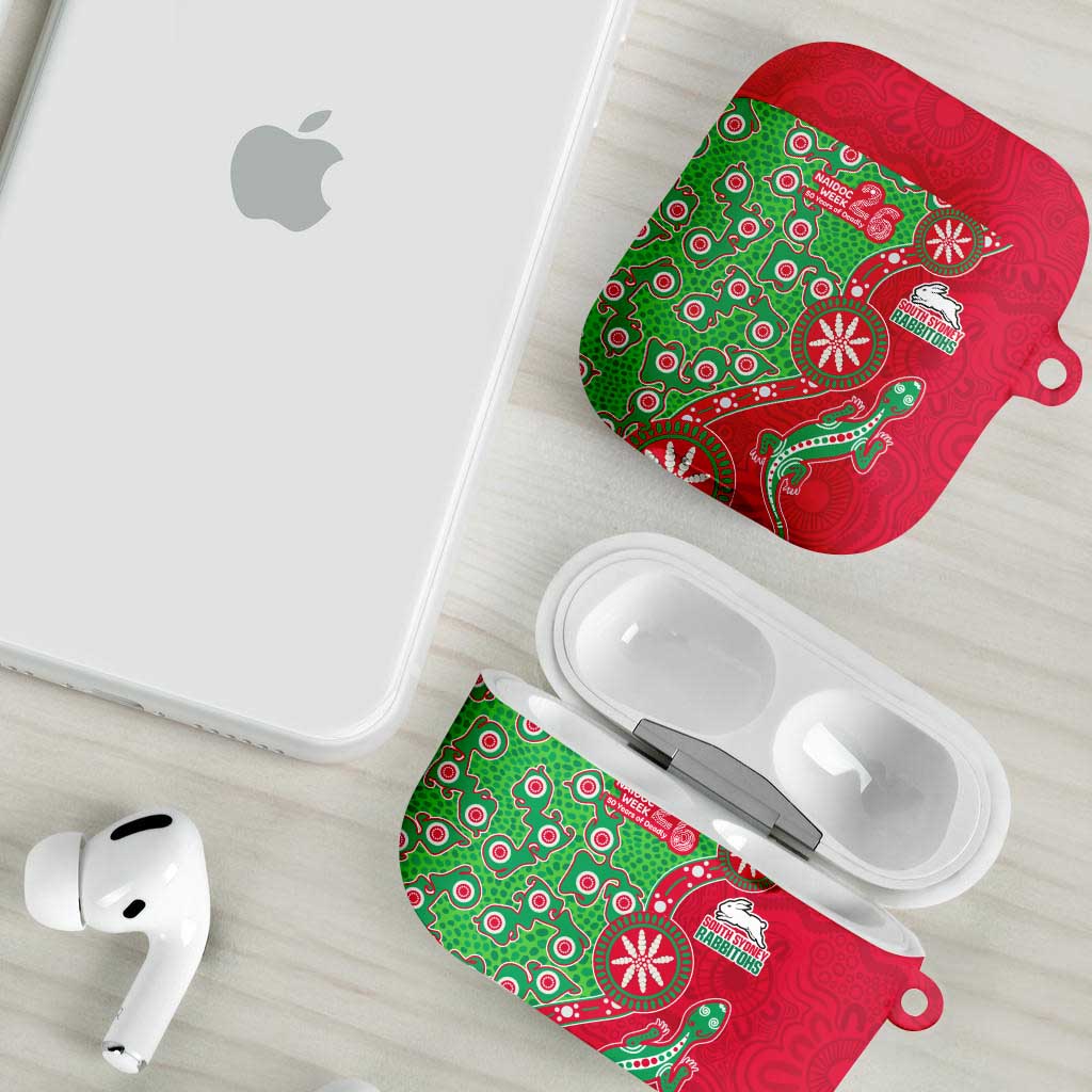 South Sydney Rabbitohs NAIDOC Week 2026 AirPods Case Aboriginal Lizard Dot Painting - 50 Years of Deadly