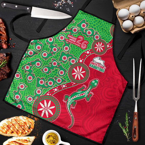 South Sydney Rabbitohs NAIDOC Week 2026 Apron Aboriginal Lizard Dot Painting - 50 Years of Deadly