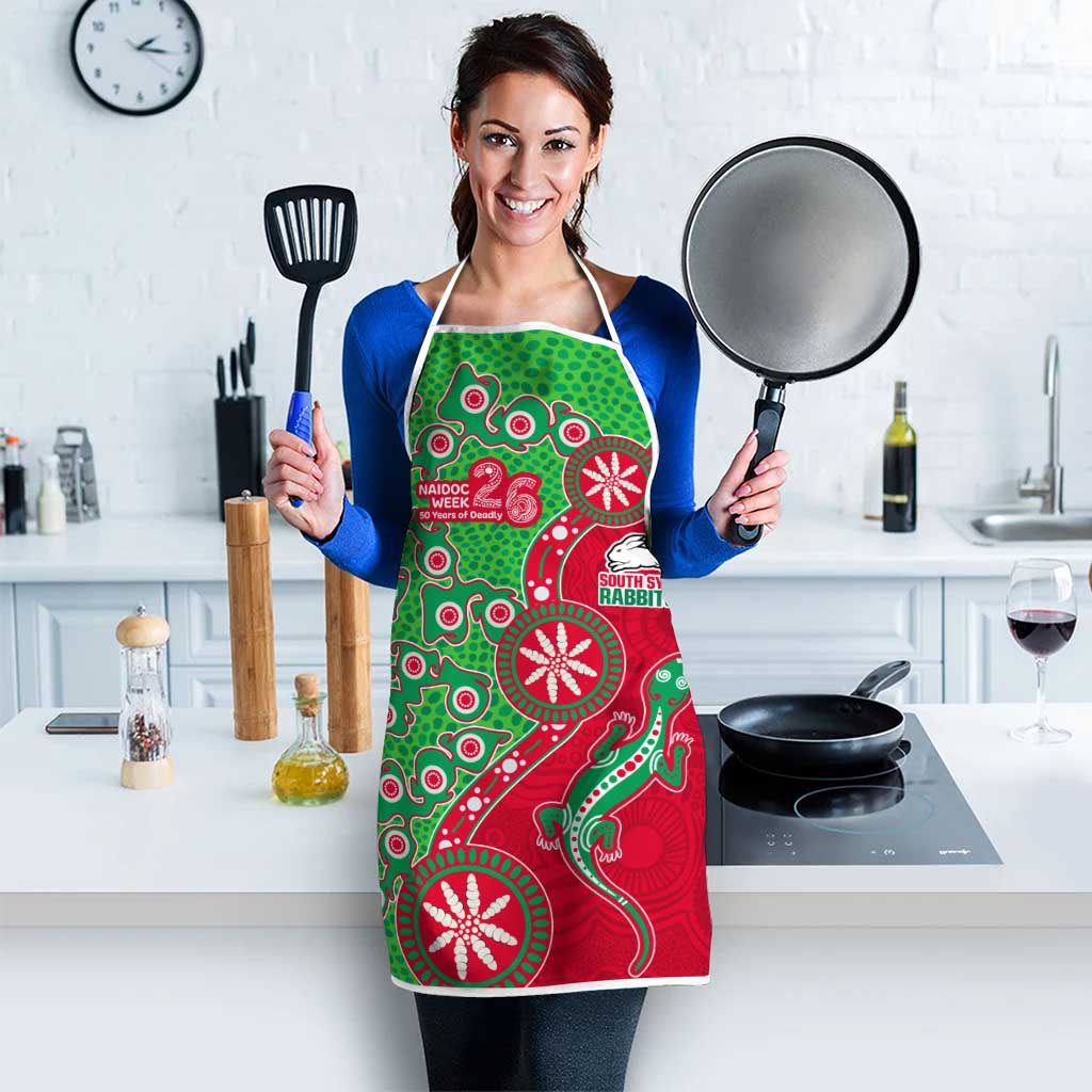 South Sydney Rabbitohs NAIDOC Week 2026 Apron Aboriginal Lizard Dot Painting - 50 Years of Deadly